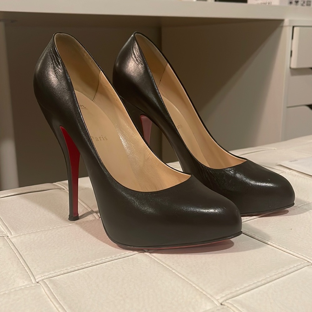Black leather platform, Christian Louboutin size 39 1/2
